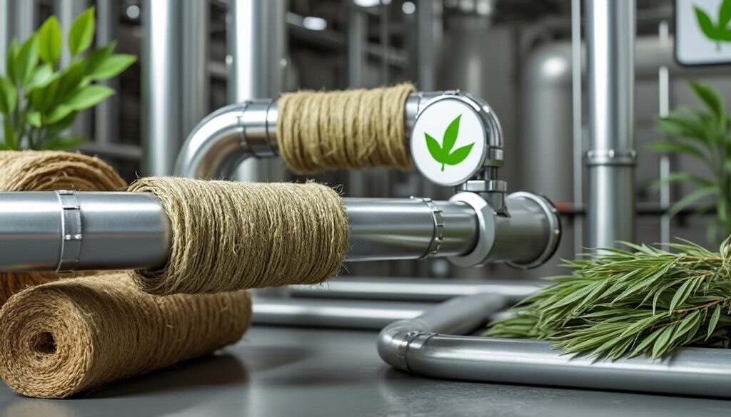 découvrez l'utilisation du chanvre, un matériau biosourcé durable, pour l'isolation des tuyaux et ses avantages écologiques et thermiques.